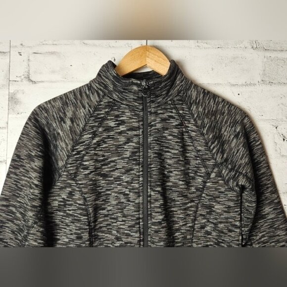 Joe Fresh Heathered Black and Grey Zip-Up Sweater - Picture 2 of 6